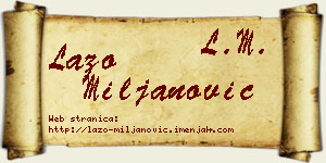 Lazo Miljanović vizit kartica